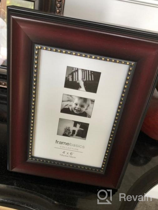 img 1 attached to 2 Pack 8X10 Picture Frames - Wooden Look With Real Glass, White & Gold Beaded For Wall Or Tabletop Display review by Paty Fernandez