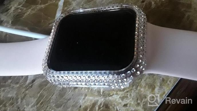 img 1 attached to 💎 Bling Diamond Apple Watch Case 40mm: Series 6/5/4/3/2/1 Designer Crystal Protective Cover in Pink review by Brandon Thompson