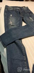img 7 attached to Джинсы джинсовой ткани пригонки застегнутые молнией людей сорванные для стиля байкера и тонкого прямого комфорта
