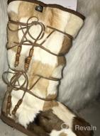 img 1 attached to AU&MU Women'S Traditional Wooden Bead String Shearling Knee High Winter Snow Boots With Sheepskin Fur review by Lois Dennis