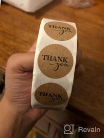 img 8 attached to Выражайте благодарность с помощью 1000 круглых коричневых наклеек "Спасибо" из крафт-бумаги для вашего малого бизнеса — сделано в США.