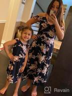 img 1 attached to Stylish Mommy And Me Dresses: Floral Print Cold Shoulder Ruffle Backless Strap Romper Beach Midi Dress For Summer review by Crystal Phillips