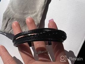 img 6 attached to Stylish MERC-MAHE Men's Leather Cuff Bracelet: Adjustable, Magnetic Clasp, Cowhide, Multi-Layer, Braided - Ideal Gift for Boys!