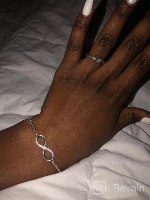 img 1 attached to 💎 ELEGANZIA Sterling Silver Infinity Bracelet for Women and Girls with Cubic Zirconia, Adjustable Love Heart Charm Bracelet - Elegant Jewelry review by Joshua Pilla