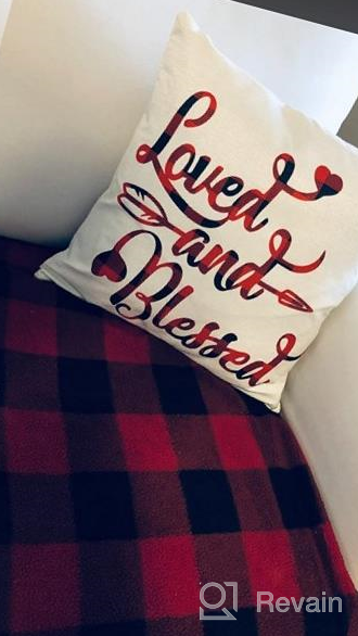 img 1 attached to Set The Mood For Love With Ueerdand'S Buffalo Plaid Valentines Day Pillow Covers- Set Of 4 review by Dube Jansen