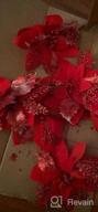 img 1 attached to Glitter Poinsettia Artificial Christmas Flowers In Blue - Perfect For Holiday Decor, Xmas Wedding, Or Wreath Display - Faux Silk Flowers For Tree Decorations & More! review by Brittany Howard