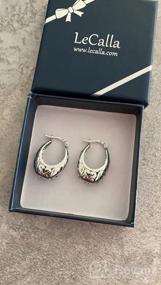 img 7 attached to 925 Sterling Silver Antique Oxidized Italian Filigree Hoop Earrings For Women - LeCalla