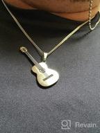 img 1 attached to 🎸 24-Inch Box Chain Punk Rock Titanium Steel Guitar Pendant Necklace by Xusamss - Music Style review by Michael Weaver