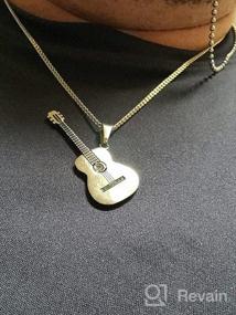 img 5 attached to 🎸 24-Inch Box Chain Punk Rock Titanium Steel Guitar Pendant Necklace by Xusamss - Music Style