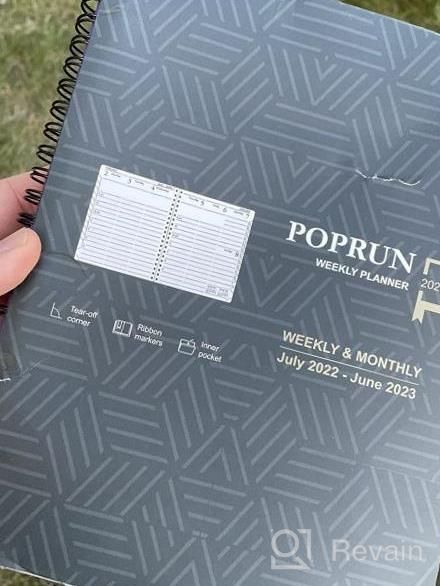 img 1 attached to POPRUN Planner 2022-2023 (8.5'' X 10.5'') Academic Year Planner (July 2022 - June 2023), Weekly/Monthly Planner With Monthly Tabs, Hourly Time Slots, 100GSM Paper, Vegan Leather Cover - Turquoise review by Leslie Cyrius