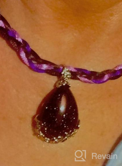 img 1 attached to 💎 Top Plaza Waterdrop Chakra Reiki Energy Crystal Pendants - Amethyst, Carnelian, Black Agate, Bluesand, and Opalite with 5 Chains review by Janet Bartling