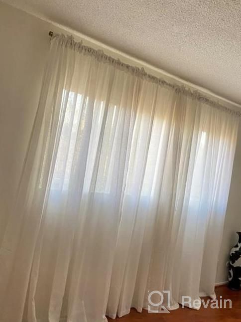 img 1 attached to 🏠 Linen Curtains Natural Linen Blended Rod Pocket Panels: Light Reducing Privacy Drapes for Living Room and Bedroom - Energy Saving Window Treatments (2 Panels, Angora, 52" W x 84" L) review by Patrick Locke