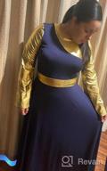 img 1 attached to Metallic Gold Color Block Loose Fit Full Length Church Dancewear For Women: IBAKOM'S Liturgical Praise Dance Worship Long Dress review by Joe Kokenge