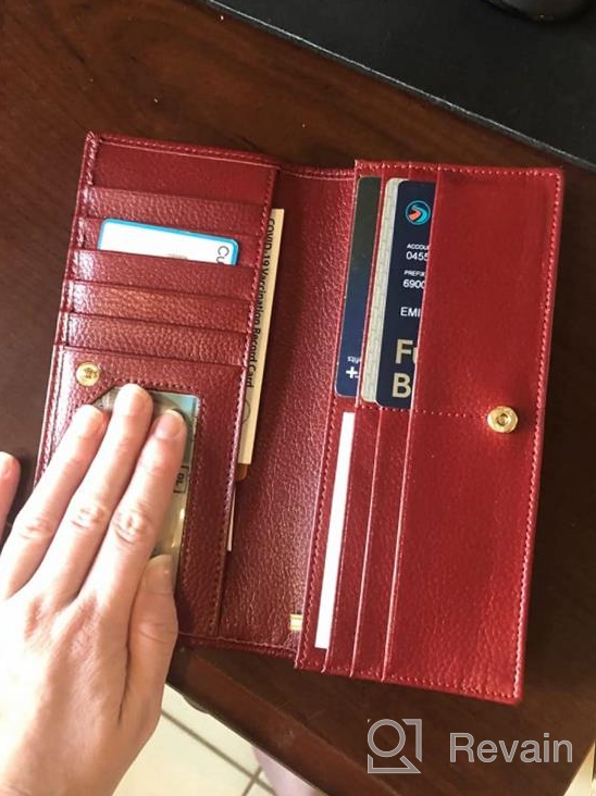 img 1 attached to RFID Blocking Leather Wallet For Women - Lavemi Ultra Slim Thin Bifold Credit Card Holder review by Brandon Burnham