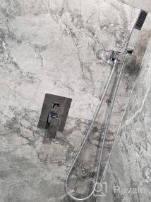 img 8 attached to Complete Matte Black Shower System With Handheld - Cobbe Shower Faucet Set Including 12 Inches Fixtures For Bathroom, Rough-In Valve Body And Trim Included