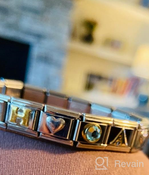 img 1 attached to Personalize Your Style With 9Mm Italian Modular Charm Bracelet Link Letters In Stainless Steel review by Jeff Wyble