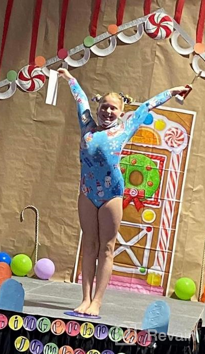 img 1 attached to 🎄 Ukyzddio Girls' Long Sleeve Christmas Gymnastic Leotards Athletic Dance Bodysuit Outfit review by Christine Smith