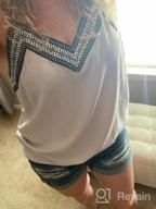 img 1 attached to Women'S V Neck Embroidery Tank Top Loose Sleeveless Shirt Blouse Strappy Casual review by Lindsay Siebert