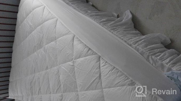 img 1 attached to Pamper Yourself With Puredown® Premium Bed Topper - Overfilled With Alternative And White Goose Feather, 100% Cotton Fabric, Full Size review by Antonio Ashton