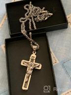 img 1 attached to HZMAN Stainless Steel Catholic INRI Cross Crucifix Pendant Necklace with Gold and Silver Tone Accents and 22+2 Inch Chain for Men and Women review by Jeff Driscoll