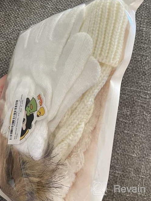 img 1 attached to 🧤 Children's Winter Hat Scarf Gloves Set - Knit Thick Warm Fleece-Lined Beanie, Scarf, and Gloves for Ages 1-6 review by Piyush Ventura