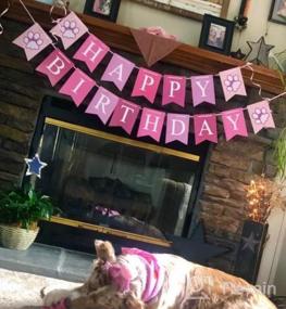 img 5 attached to Сделайте день рождения своей собаки особенным с набором GAGILAND для вечеринки по случаю дня рождения: бандана для собаки, шапка, баннер и многое другое в розовом цвете с воздушным шаром!