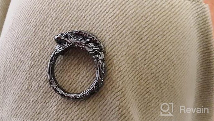 img 1 attached to 🐉 Men's Vintage Stainless Steel Dragon Amulet Rings: Mythological, Cool, Punk Biker Style review by Nick Mahoney