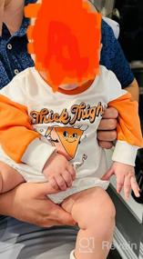 img 6 attached to 🎃 Pumpkin Sweatshirt Romper: Oversized Long Sleeve Onesie for Baby Halloween Outfit - Girl/Boy | Fall Baby Clothes