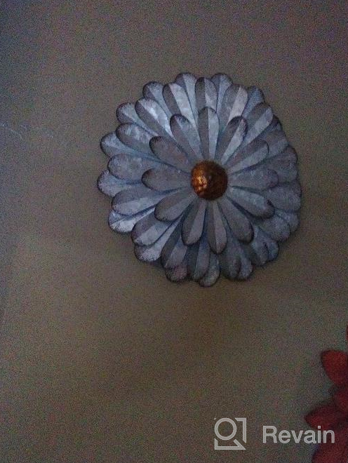 img 1 attached to Scwhousi Galvanized Metal Flower Wall Decor - Stunning 12-Flower Art Wall Hanging for Home Garden, Patio, Fence - Indoor/Outdoor Silver Home Accents review by Maurice Arnold