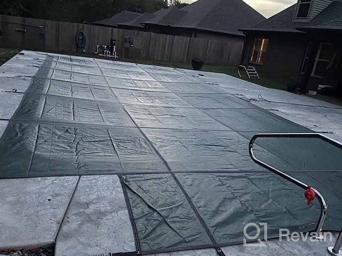 img 1 attached to 18X36Ft Inground Pool Safety Cover W/ 4X8Ft Center End Steps - Happybuy Green Mesh Solid Winter Protection review by Gladys Aranjo