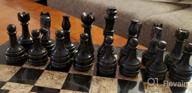 img 1 attached to 15" Handmade Marble Chess Set - Staunton & Ambassador Gift Style - Black/Fossil Coral review by Sean Liu