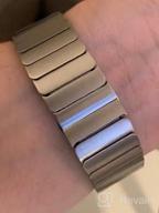 img 1 attached to Surace Stainless Steel Link Bracelet Replacement For Apple Watch Series 4 44Mm Band With Butterfly Folding Clasp Compatible For Apple Watch 42Mm Series 3/2/1(Silver) review by Brad Blake