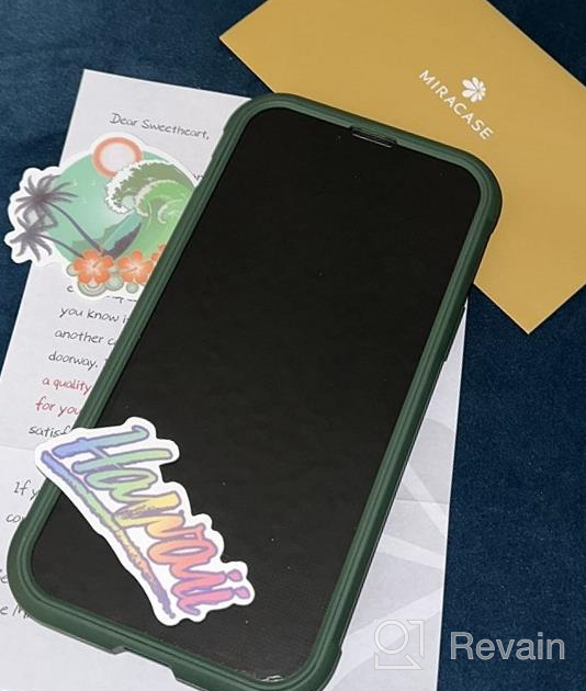 img 1 attached to Protect Your IPhone 13 Pro Max With Miracase'S Clear Glass Case And Built-In Screen Protector In Acacia Green review by Brian Foxz