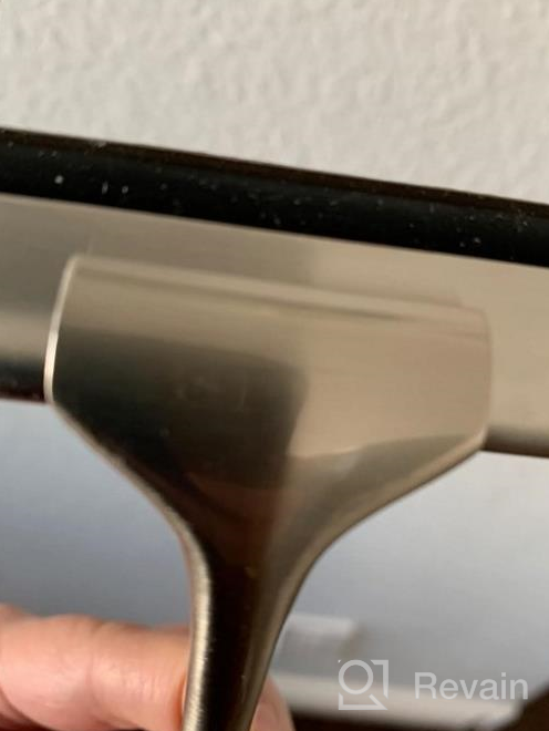 img 1 attached to 🚿 Leverloc Stainless Steel Shower Squeegee - 12 Inch with Suction Cup Hook Holder & Microfiber Cloth - Ideal for Glass Doors, Mirrors, Car Windows, and Bathrooms review by Philip Anderson