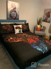 img 8 attached to Queen Size African Woman Bedding Set - Ethnic Afro Decor Duvet Covers & Comforter With Ancient Desert Print Bedspread