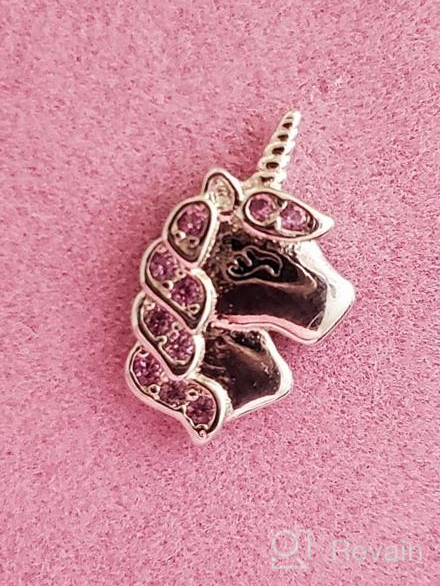 img 1 attached to 🦄 Cute Pink Unicorn Stud Earrings for Little Girls - Sparkling Zircon Kids Jewelry for Birthday Parties review by Jackie Sturgeon