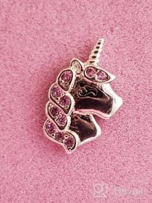 img 5 attached to 🦄 Cute Pink Unicorn Stud Earrings for Little Girls - Sparkling Zircon Kids Jewelry for Birthday Parties