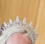 img 1 attached to Makone Queen Crown For Women Gold Tiara With Clear Rhinestone For Christmas Birthday Girls Prom Halloween Bridal Party - Gold Crown (White-Gold) review by Liz Walker