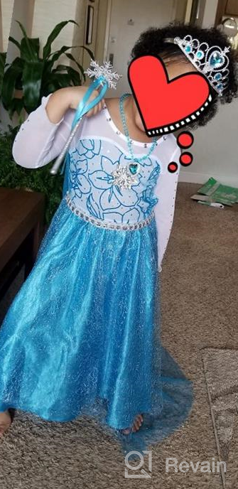 img 1 attached to ReliBeauty Kids Snow Queen Princess Costume, Blue review by James Maruffo