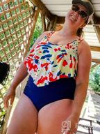 img 1 attached to Plus Size Flounce Top High Waisted Tankini Bathing Suit With Tummy Control Bottom - Vintage Two Piece Swimsuit For Women review by Mike Pettigrew