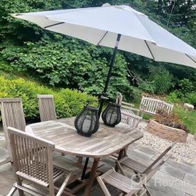 img 6 attached to Green 9FT Outdoor Patio Umbrella With Crank, 8 Ribs, Tilt Button, Fade Resistant Polyester And Aluminum Alloy Pole For Water Proof Table Coverage - UHINOOS