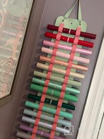 img 8 attached to Vinyl Roll Holder Craft Storage Organizer With 25 Elastic Compartments - Plambag Wall Mount/Over The Door Vinyl Keeper For Cricut, Any Room - Green