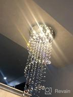 img 1 attached to SM Saint Mossi Modern K9 Crystal Spral Raindrop Chandelier Lighting Flush Mount Crystal Chandeliers, Crystal Light Fixture, 8 GU10 Bulbs Required D24 X H69 review by Sergio Guardado
