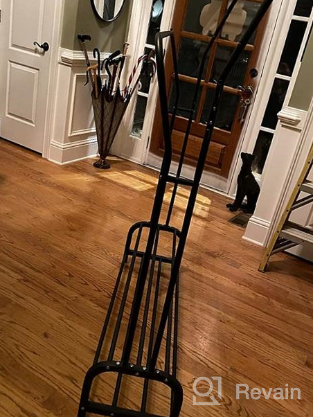 img 1 attached to Organize Your Wardrobe With UDEAR Double Rod Garment Rack: Multi-Functional, Freestanding, With Double Layer And 4 Hooks - Black review by Joe Martin