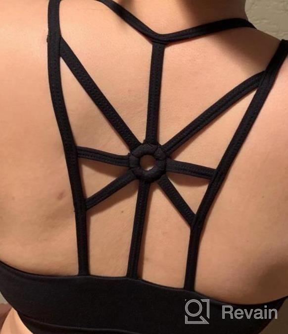 img 1 attached to YIANNA Cross Back Sports Bra - Medium Support For Women'S Workout, Yoga, And Running review by Bryan Ramirez