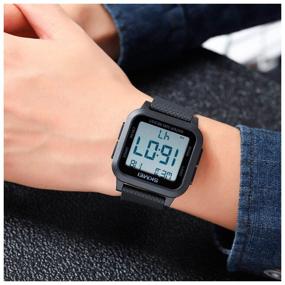 img 4 attached to Wrist watch for men, women electronic sports waterproof SKMEI 1894 black/white square with stopwatch and alarm clock