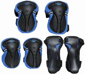 img 4 attached to Protection kit, wrist protection, knee protection, elbow protection GLOBBER Junior Protective set, river. 2XS blue