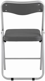 img 3 attached to Folding chair Johnny eco-leather gray frame metallic