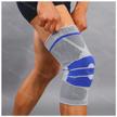 caliper bandage fixator on the knee joint with reinforced silicone protection and stiffeners knee, size xxl gray logo