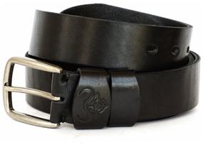 img 4 attached to 🐃 Genuine Buffalo Leather Men's Belt - Black, 4cm Width, Length 115cm